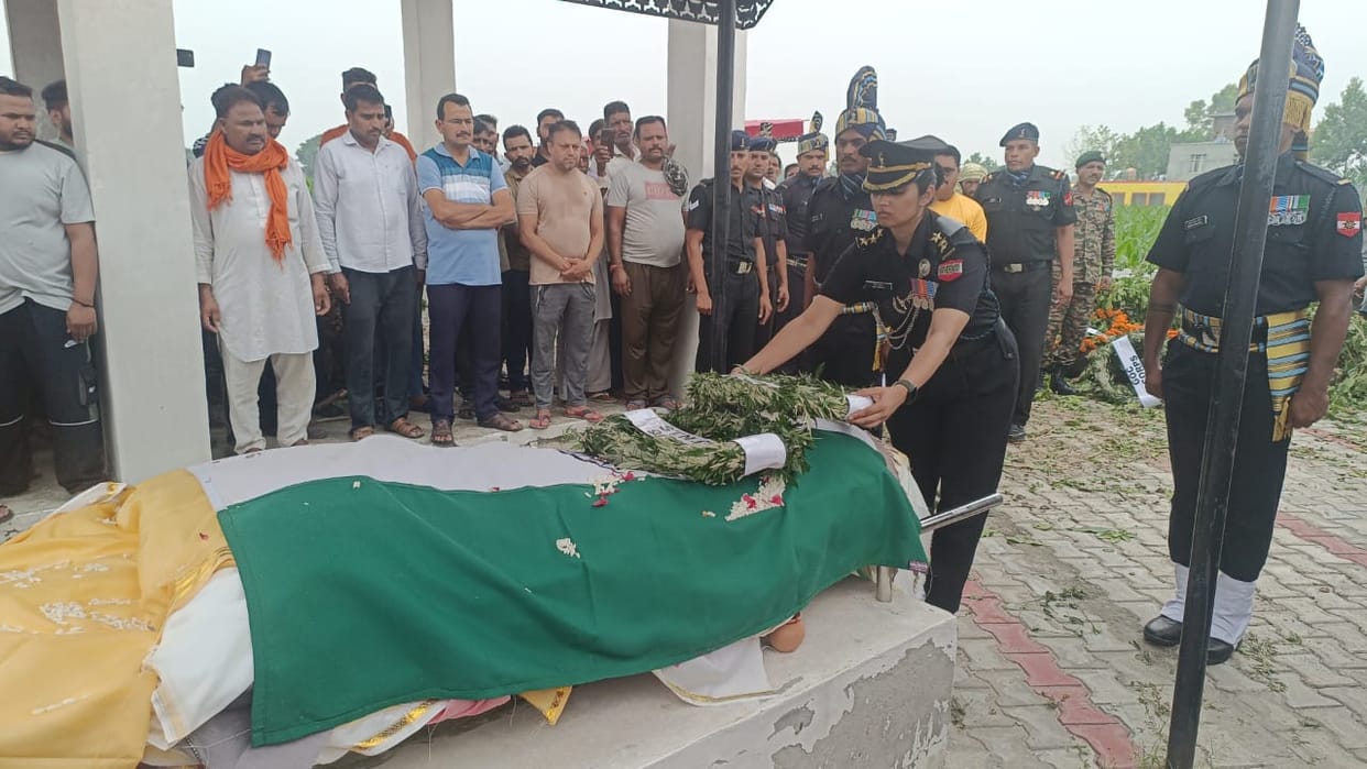 Panjawar village bids last farewell to its brave son with tearful eyes