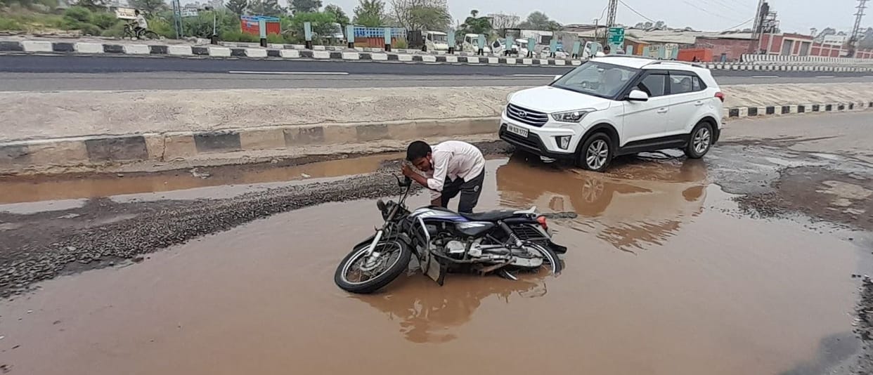 Potholes on service roads are hurting pedestrians