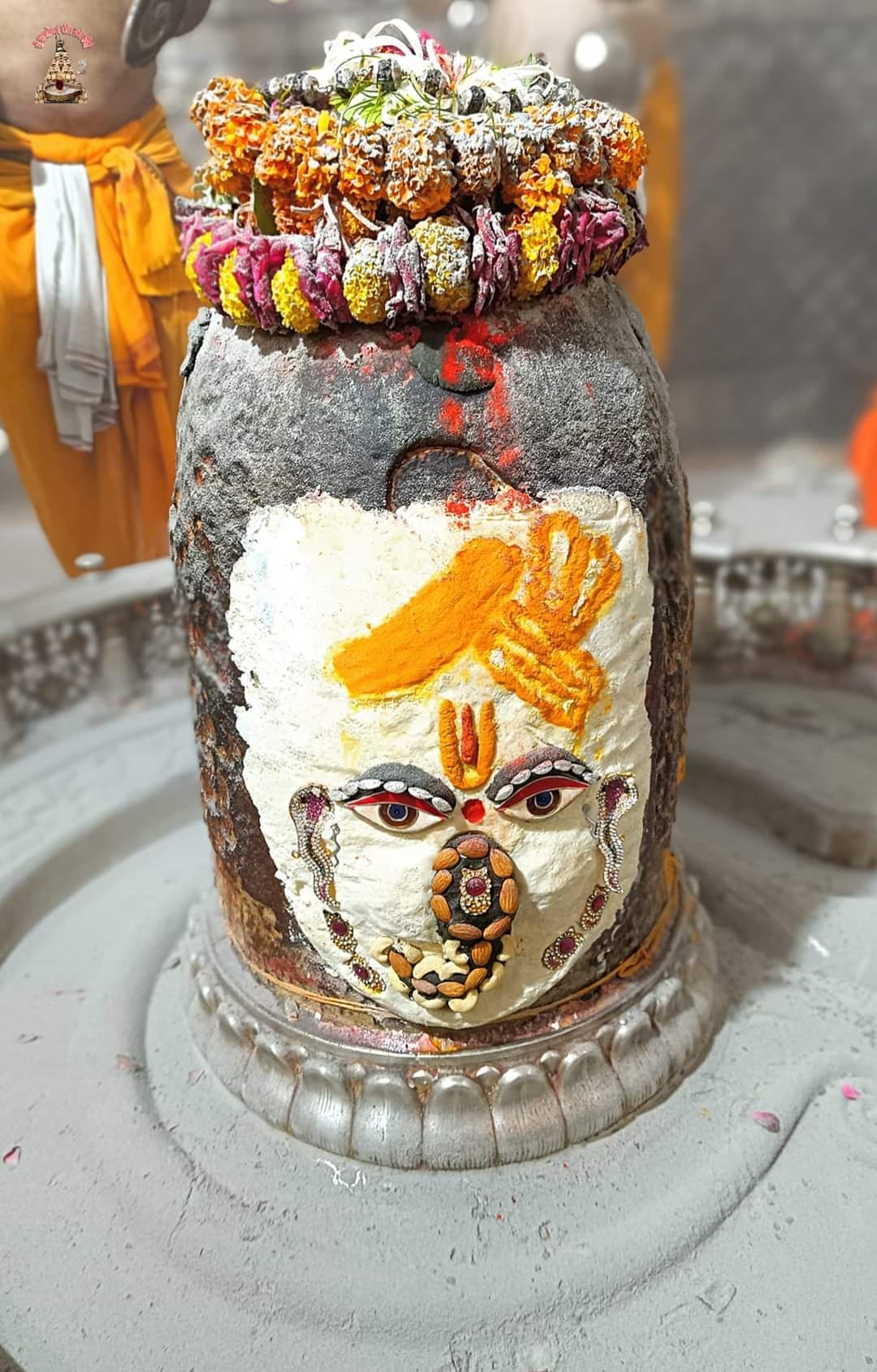 Baba Mahakal dressed as Shri Ganesha during Bhasma Aarti
