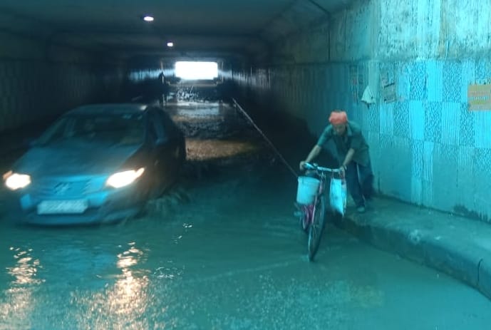 Rain water in underpass for five days, drivers worried