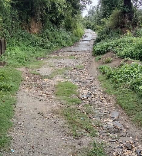 The road leading to the forest rest house is in bad condition