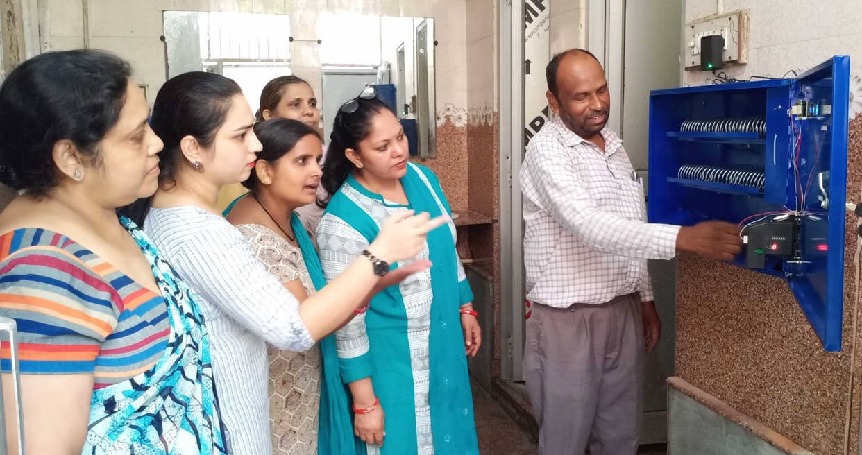 Sanitary pad dispensing machine installed in Vaishya B.Ed College