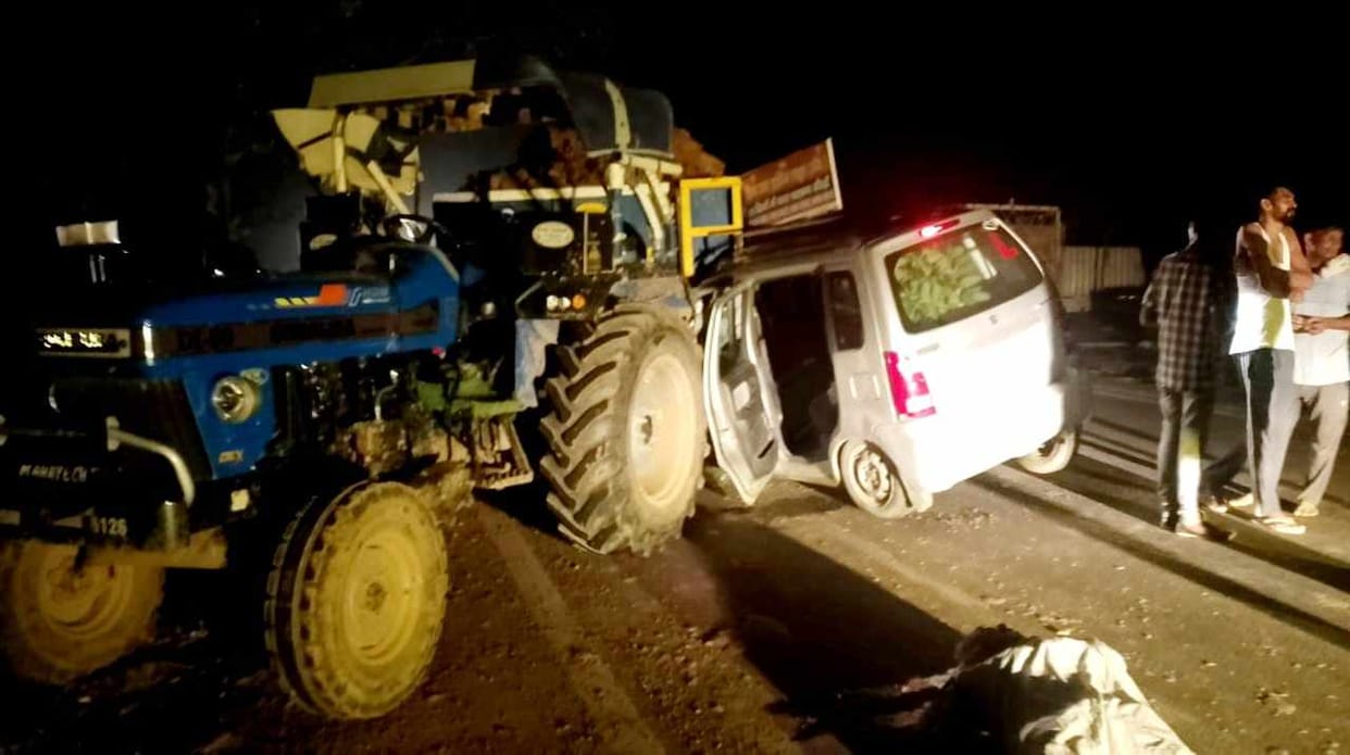 Car hit by speeding tractor from front, one dead, condition of three Dera devotees critical
