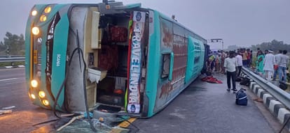 Uncontrolled sleeper bus overturns on Purvanchal Expressway, 38 injured