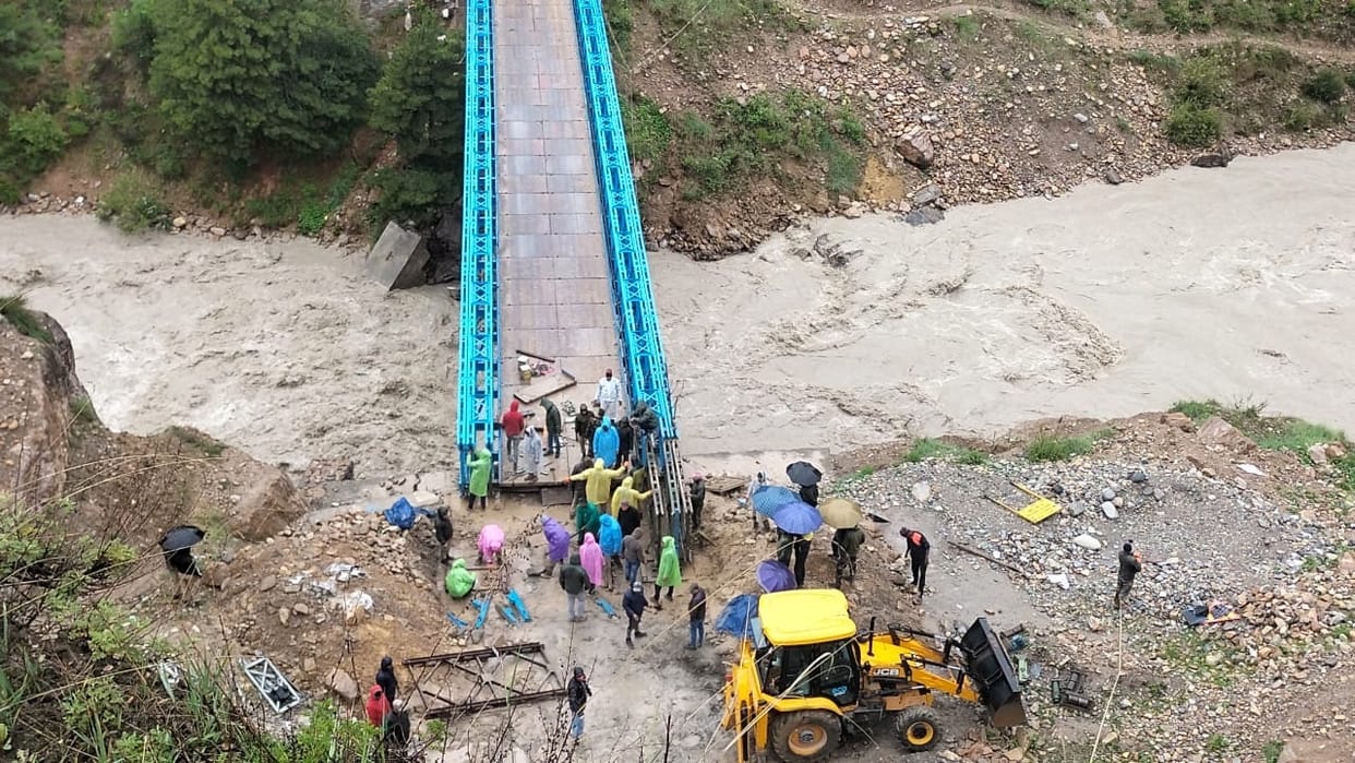 Gunji Valley Bridge connecting China border washed away