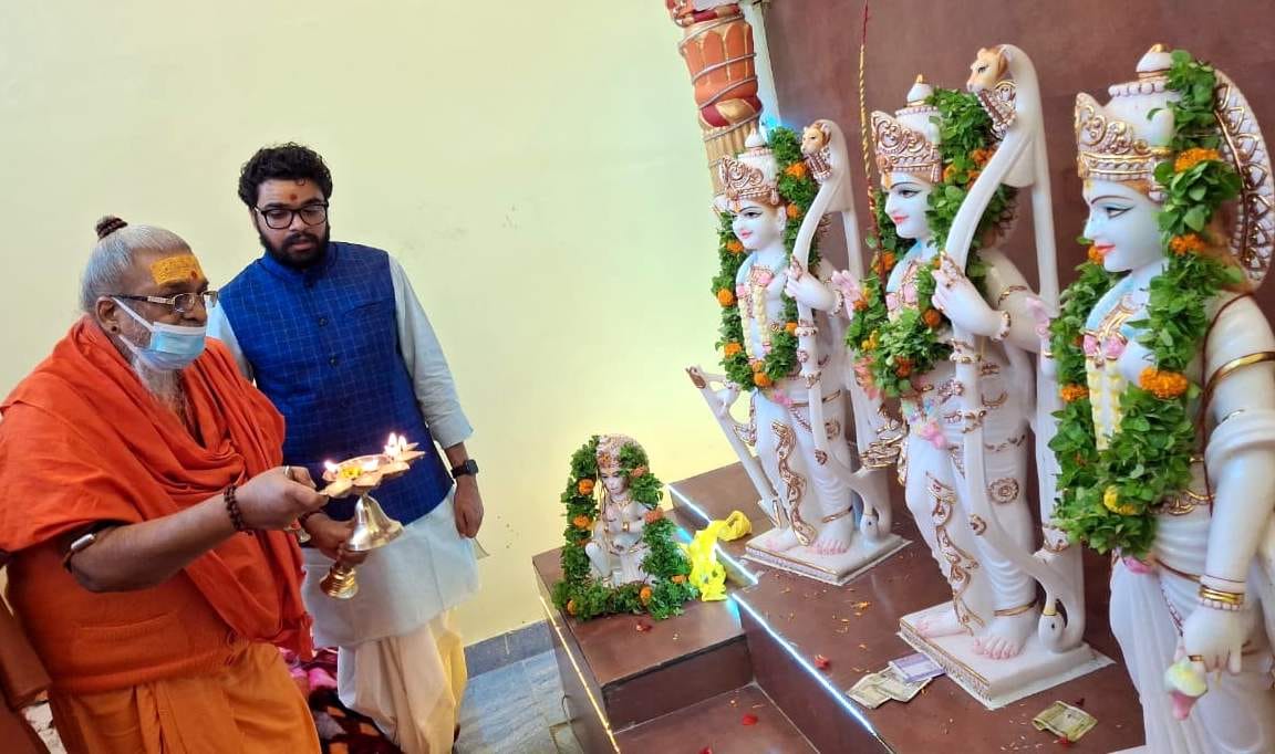 Unveiling of statues in newly constructed Ram temple