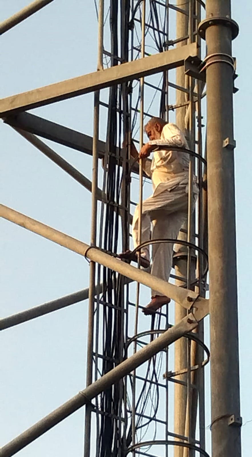 Man climbs mobile tower after not getting Rs 1.70 lakh for sold land