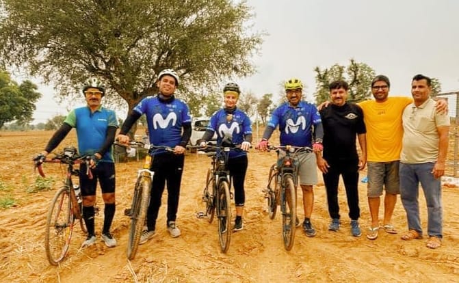 Four cyclists gave message of saving environment and planting trees
