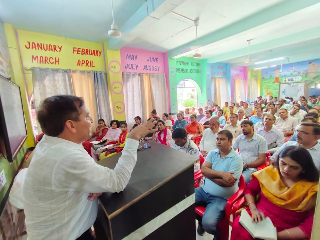 Teachers were explained the process of registration for Inspire Award