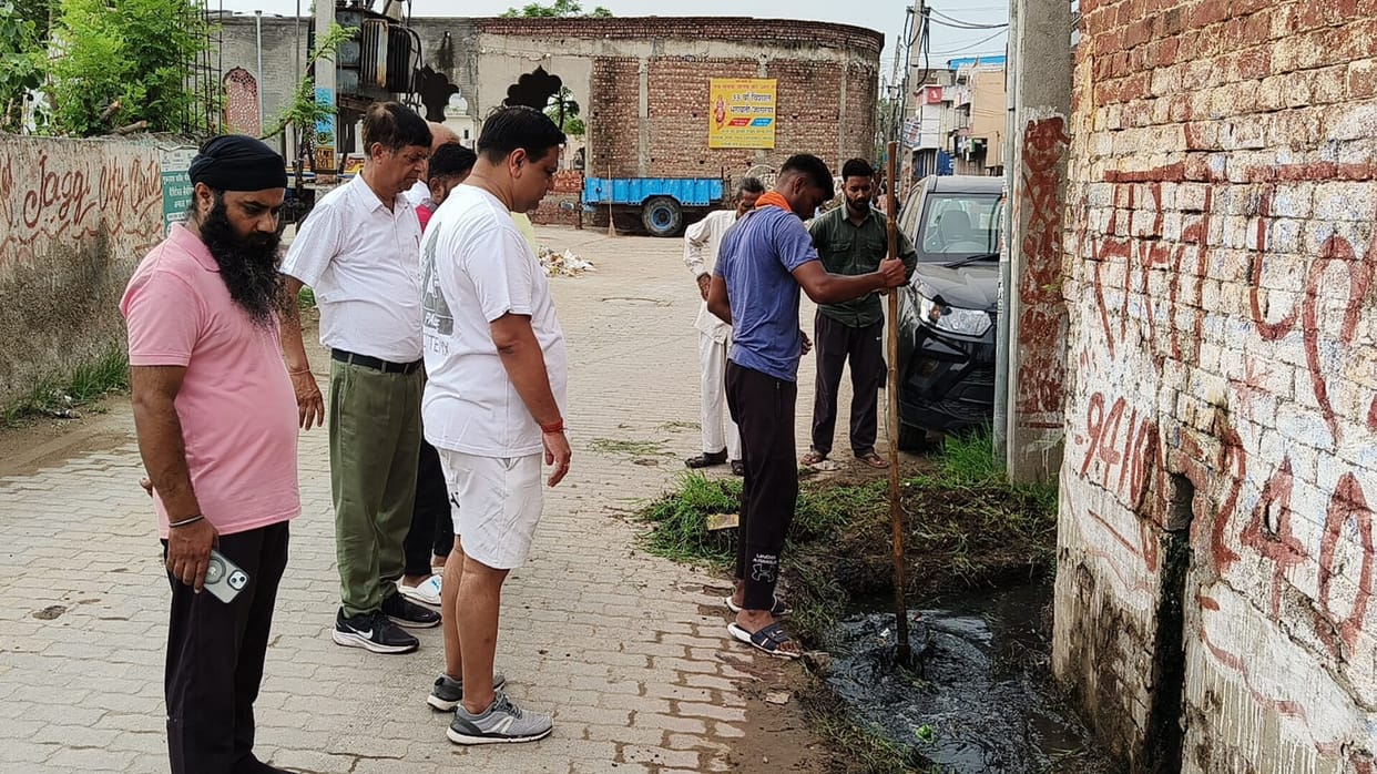 During inspection, the drains were found filled with filth