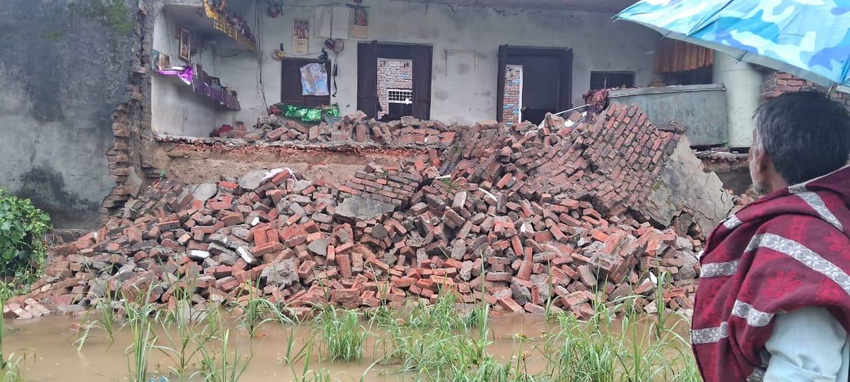 Two houses collapsed due to rain and the link road connecting six villages was washed away along with the culvert.