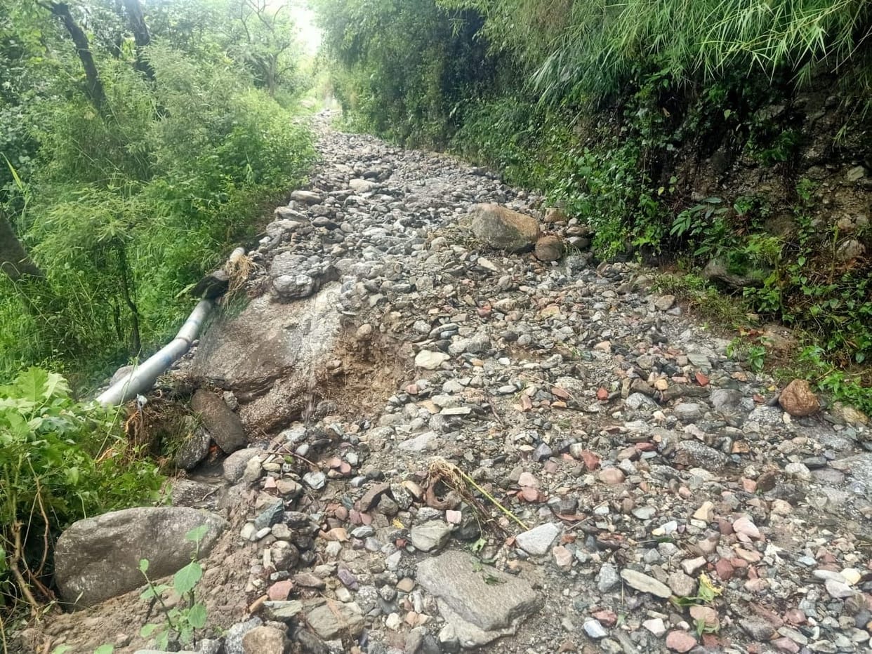 The road became a drain, vehicles got stuck, even walking was not easy