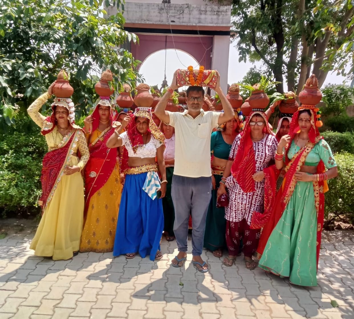 Srimad Bhagwat Katha begins with Kalash Yatra in village Pal
