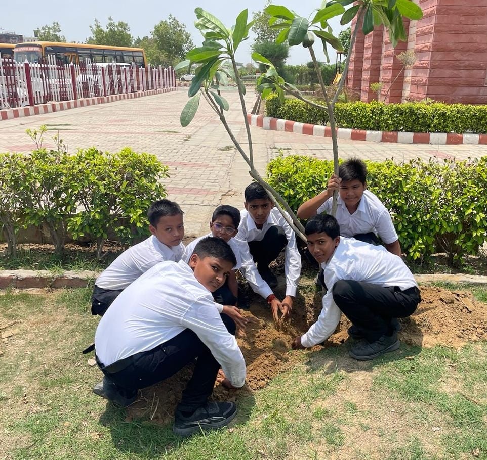 Planted saplings in Mastnath Sainik School