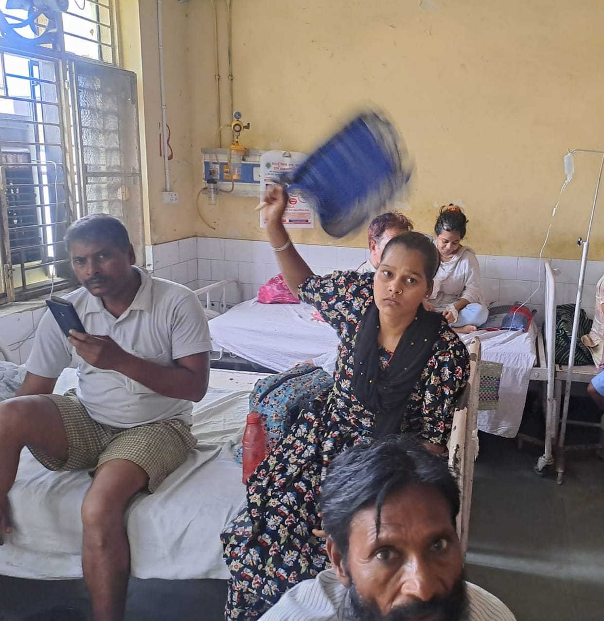 There was power cut in the district hospital for two hours