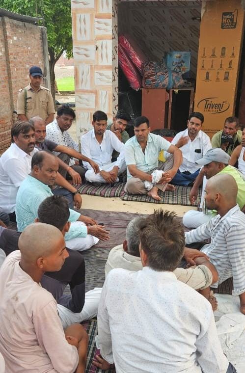 MLA consoled after reaching the house of the deceased groom