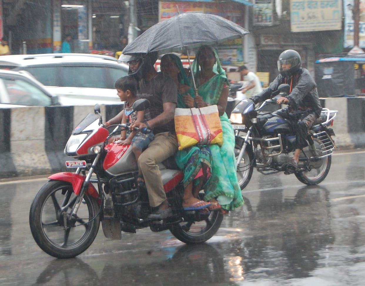 It rained heavily for one and a half hours, brought relief from the humidity.