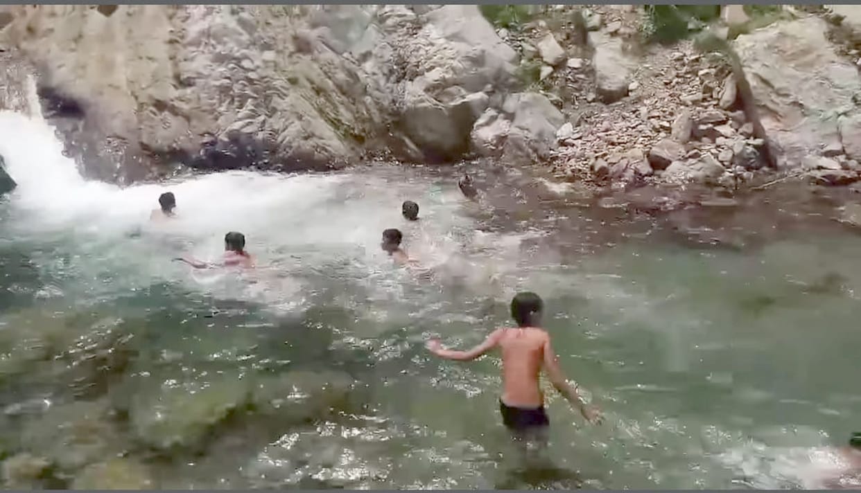 Dipping into water to save yourself from danger