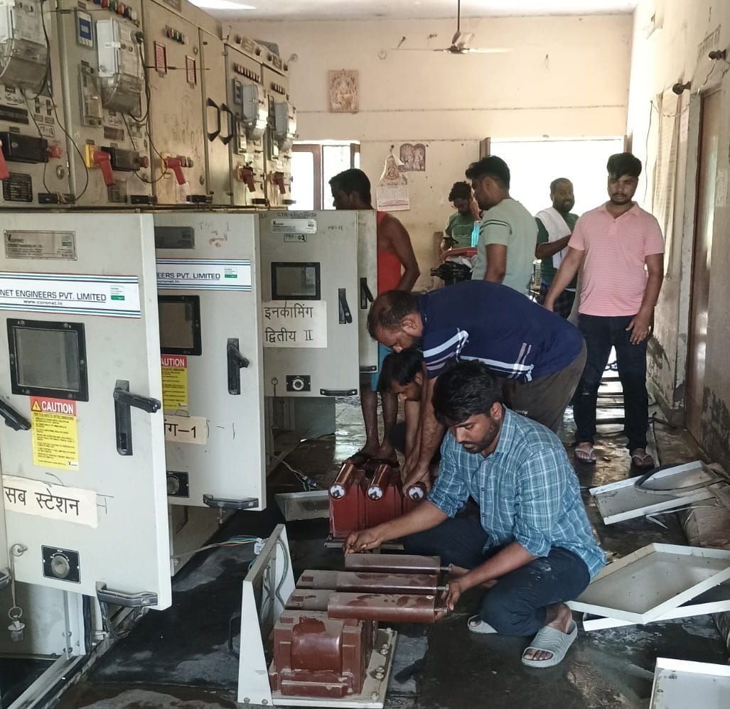The panel was dried by burning coal-heater, efforts to start power supply intensified