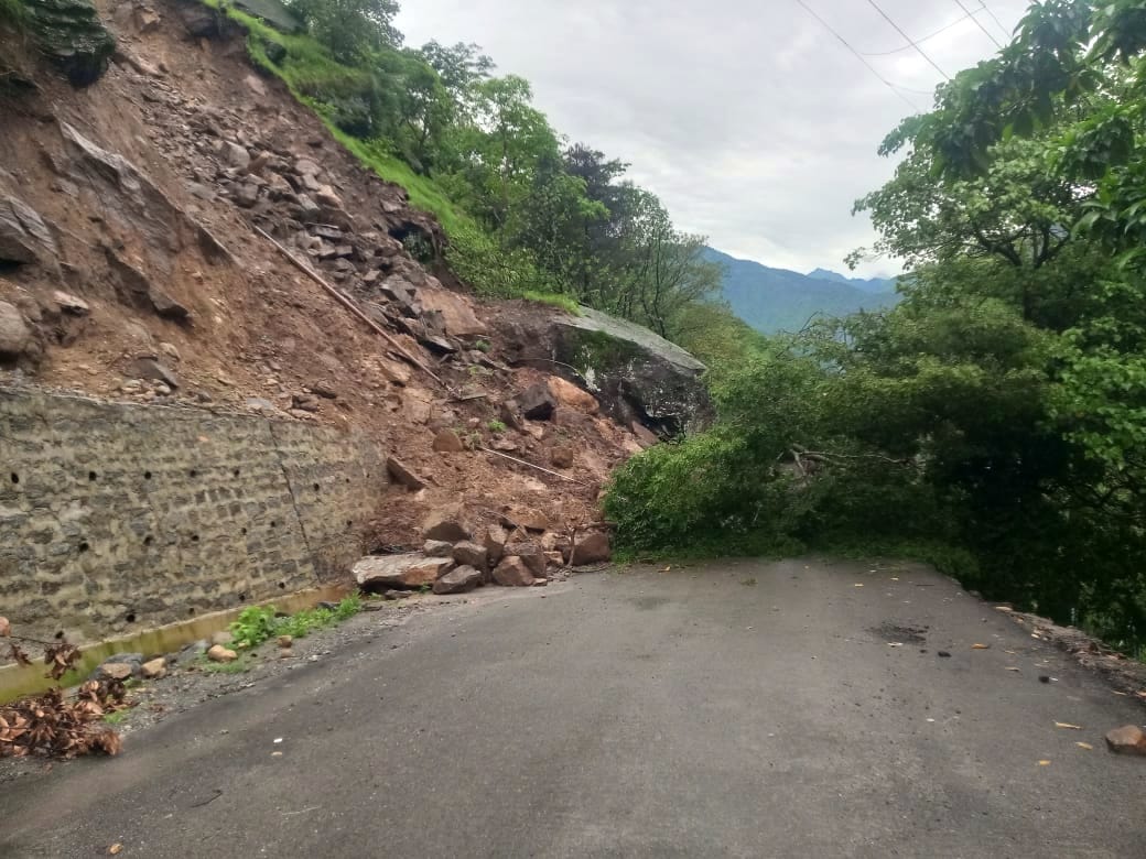 Debris fell on 29 roads of the district due to torrential rains.
