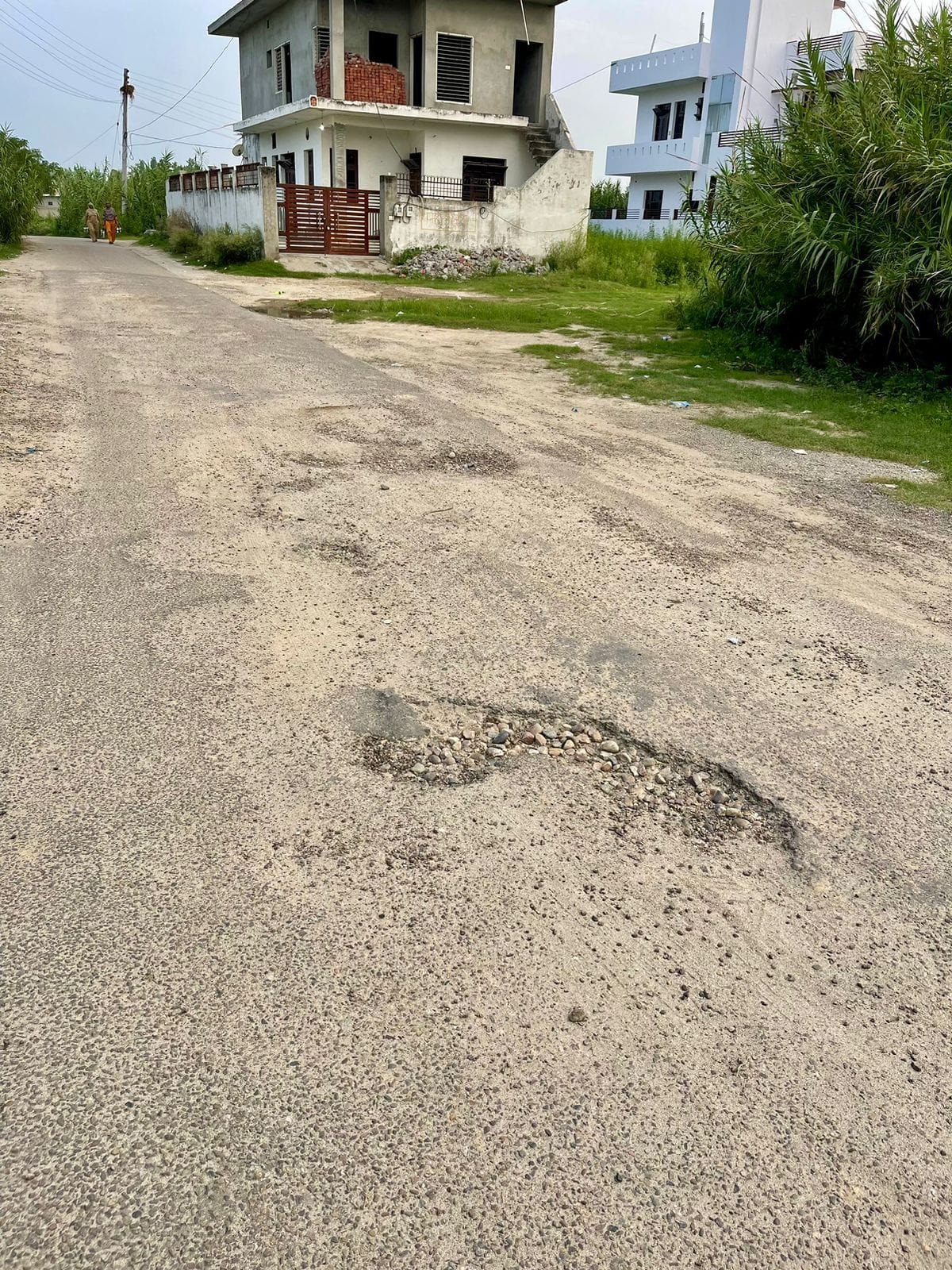 Potholes on the roads waiting for repair
