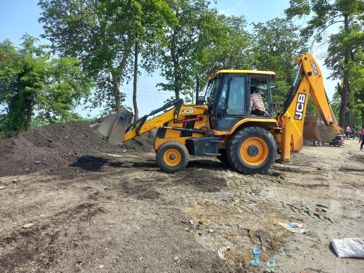 Work started to repair the broken culvert on Palia-Bhira road which was closed for eight days