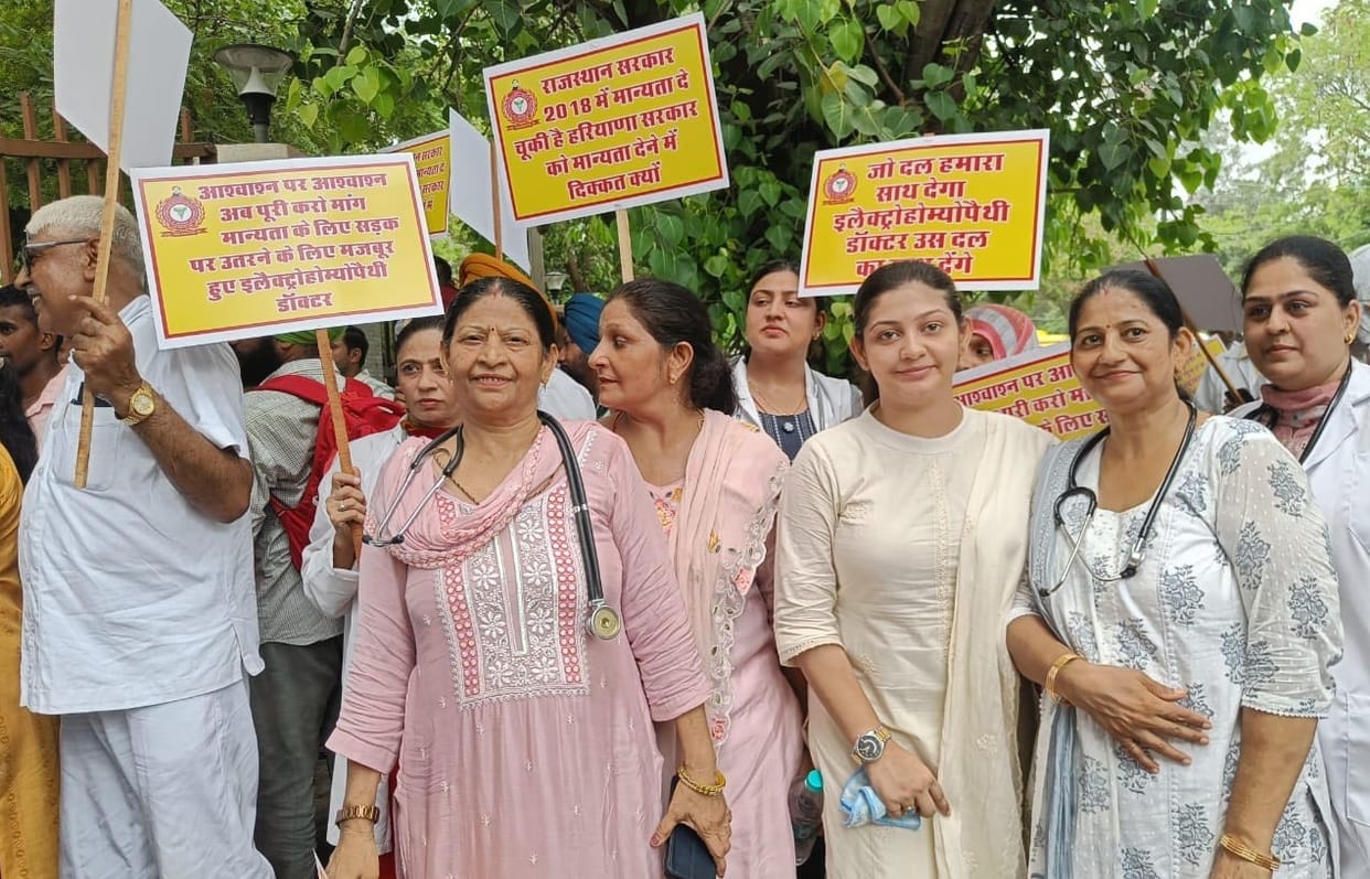 Doctors took to the streets demanding recognition of electro homeopathy