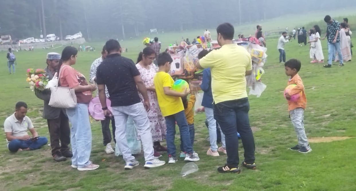 People reached Khajjiar and Jammuhar to get relief from the heat due to electricity being cut.