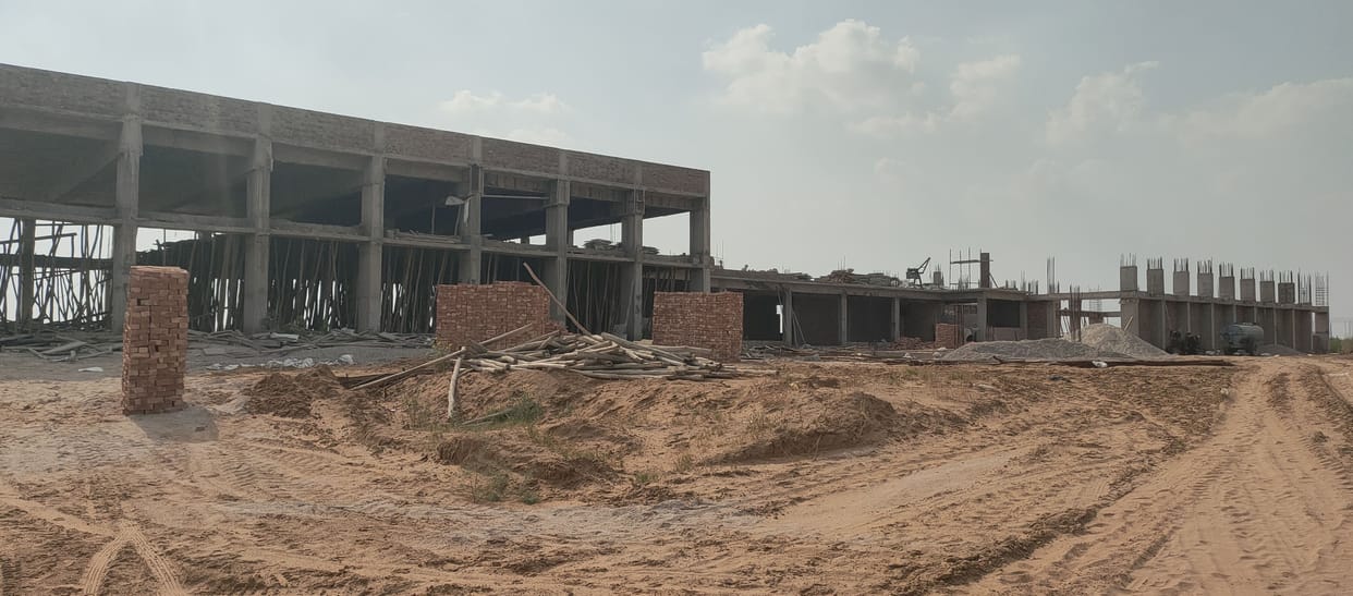 Even after two and a half years, the construction of the district level sports stadium is incomplete