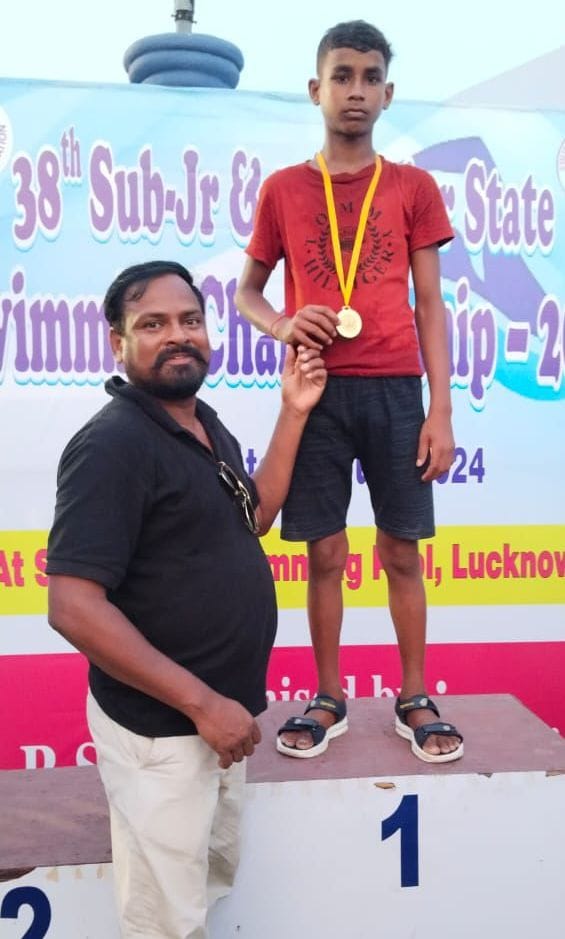 Mohan became state champion in swimming...got first place