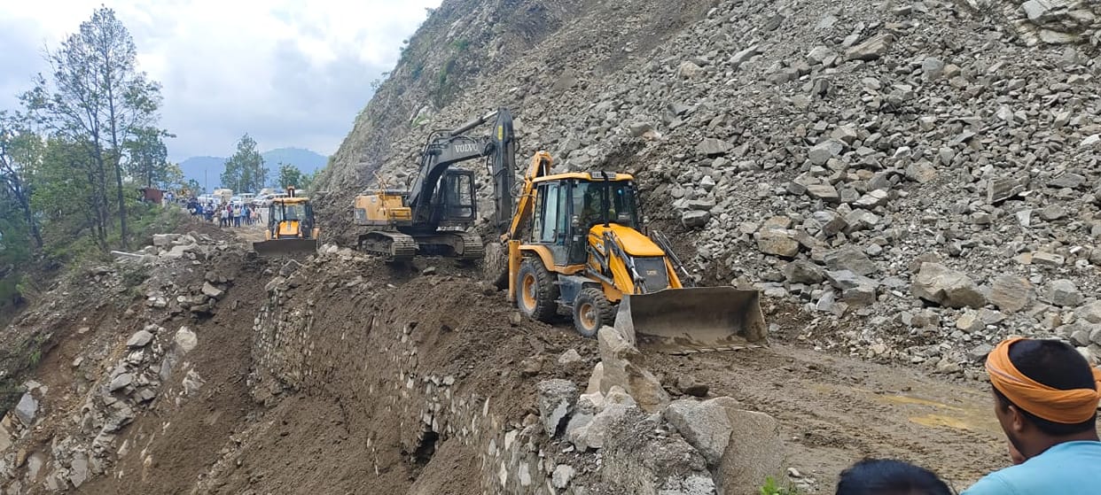 Traffic remained disrupted on NH for nine hours