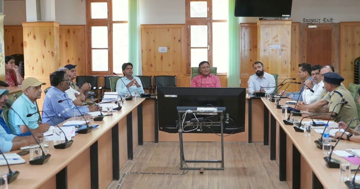 Meeting with Cabinet Minister Jagat Singh Negi, District Kinnaur, District Disaster Management Authority officials