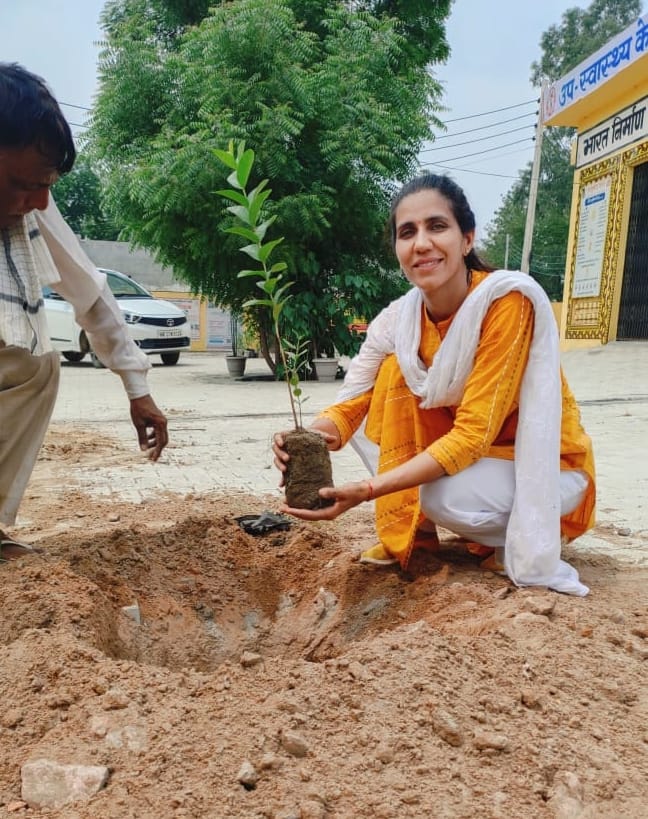 Saplings planted in school and PHC