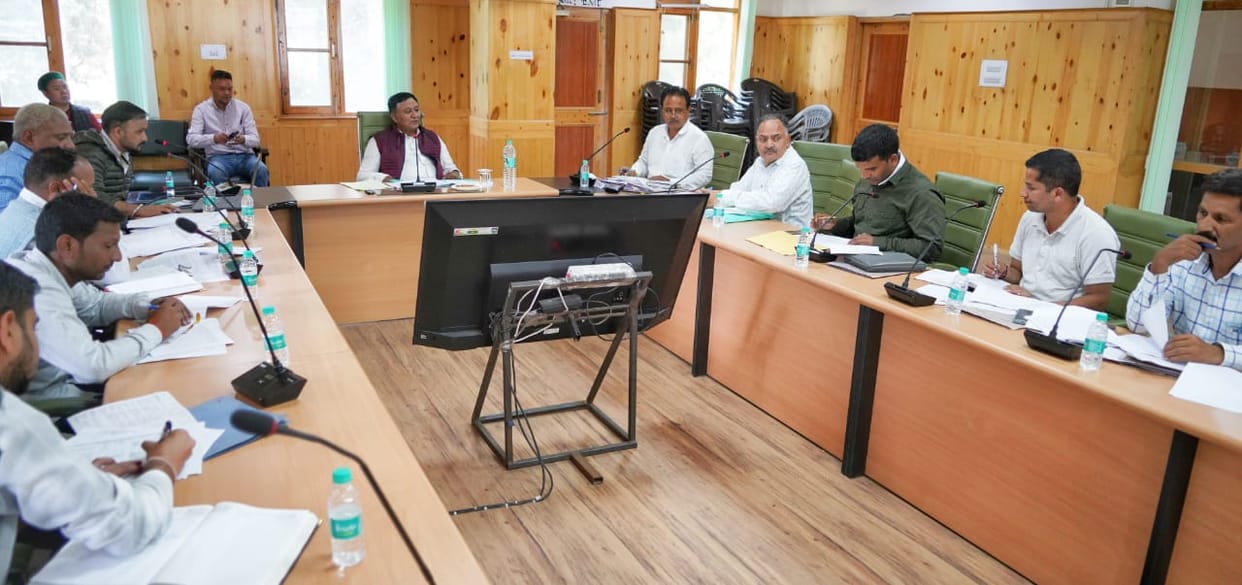 Meeting with Minister Jagat Singh Negi, Reckong Peo, Public Works Department officials