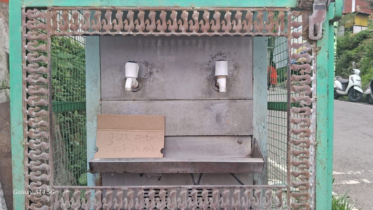 Notices put up on coolers and taps in Joginder Nagar, written...water is dirty