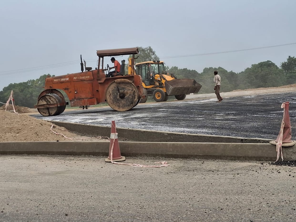 Construction of roundabout started at Saindham