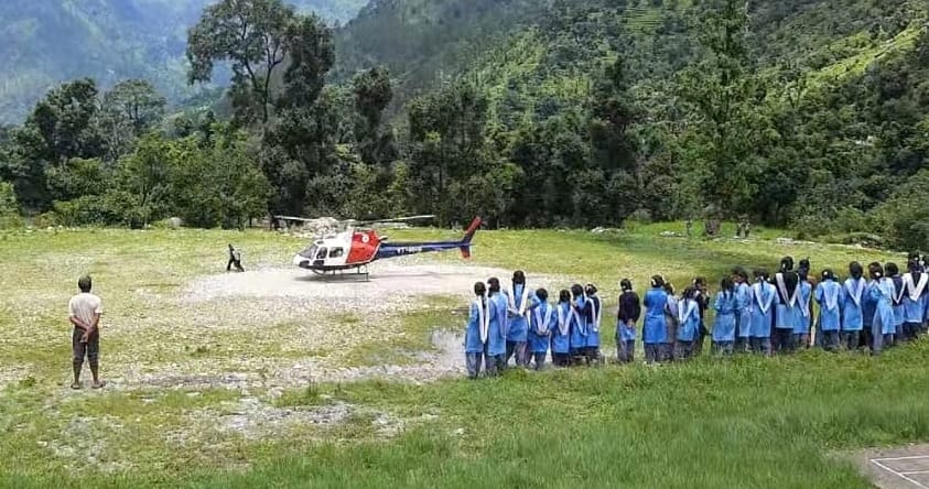 Two sick women were airlifted to hospital