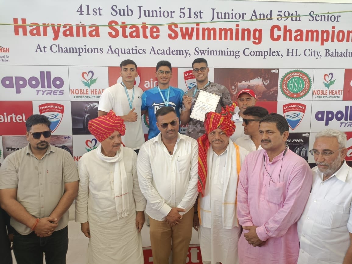 Jhajjar was runner up in swimming competition