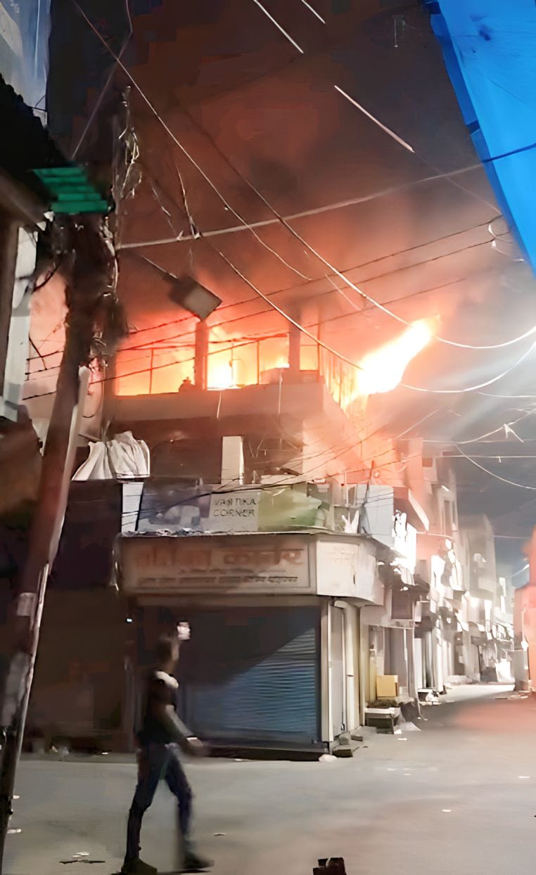 Fire breaks out in ghee warehouse in Chowpla market 
Controlled after two hours of effort