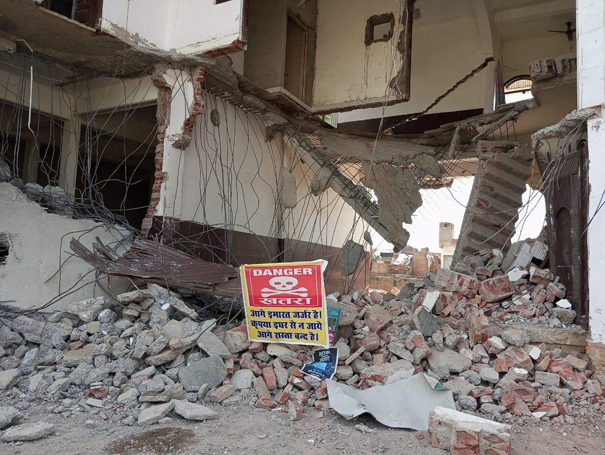 Bulldozers returned after demolishing marriage home, warning board put up