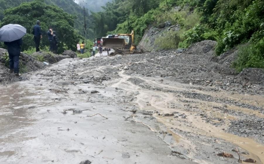 Nine roads including Mugling closed due to landslide, 159 other roads also affected