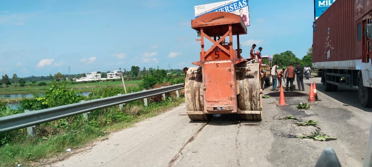 Assam Highway: Budget spent on patchwork, blaming rain for obstruction