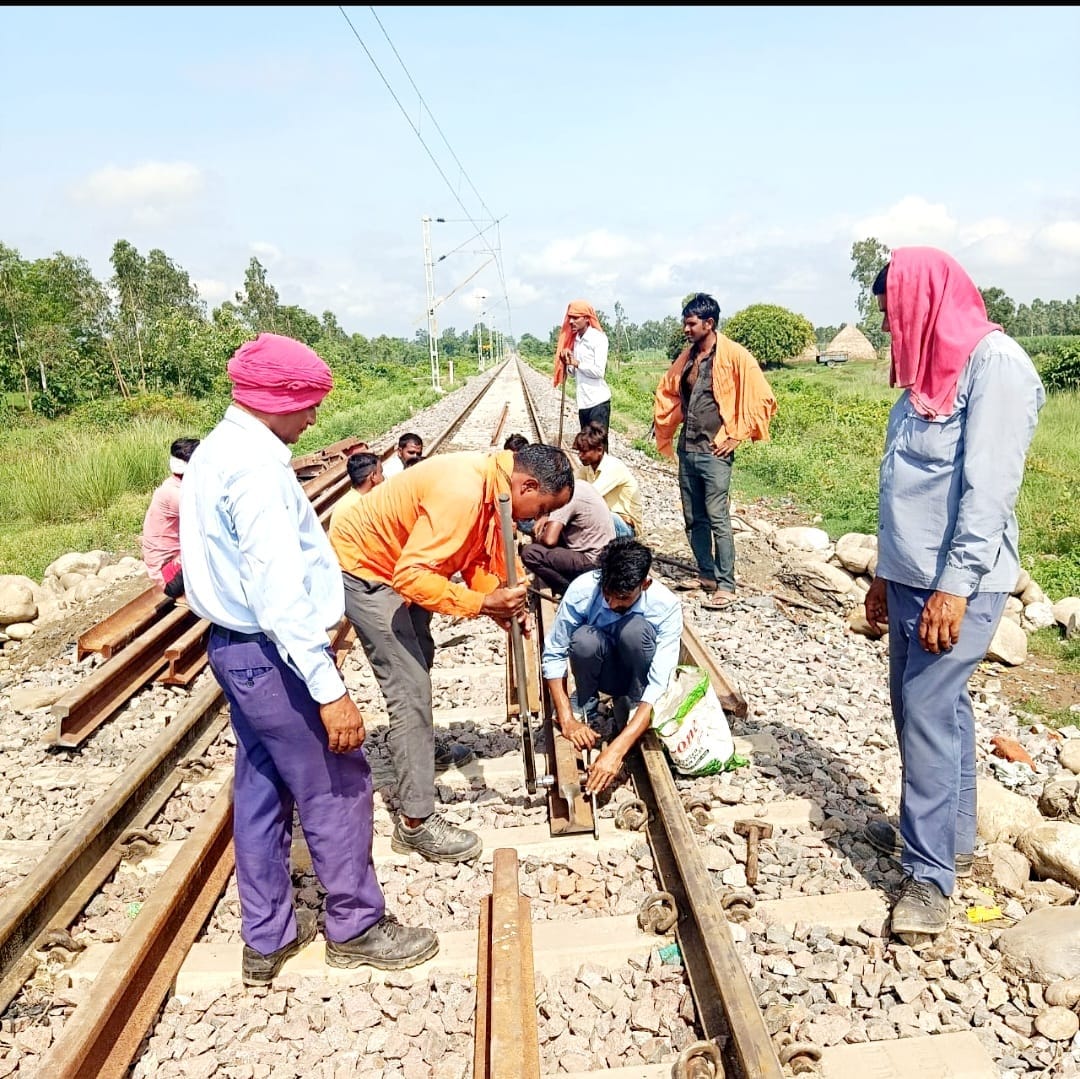 Repair work of damaged track on Shahgarh railway section is in final stage