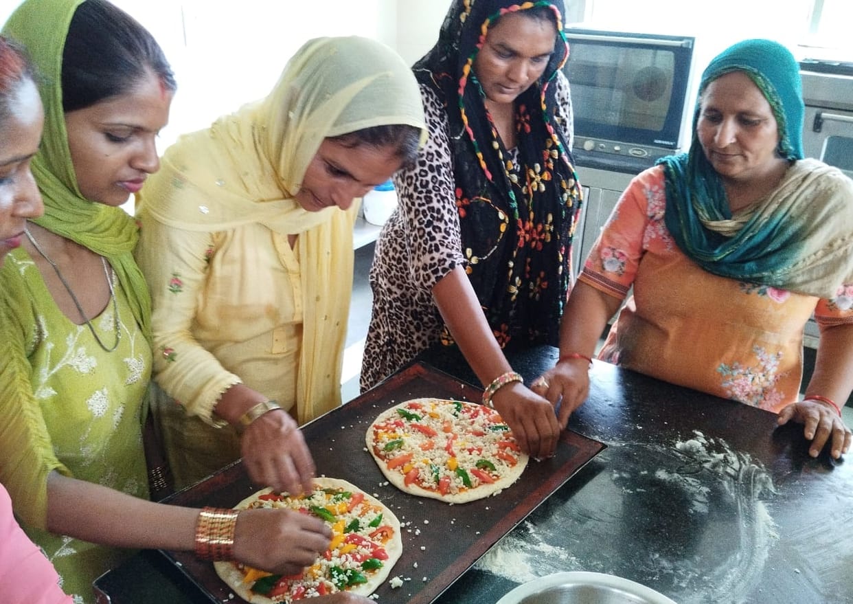 Women learned to make pizza