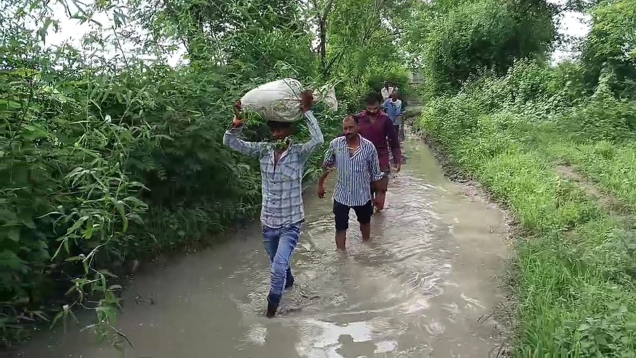 In this village of Damoh, villagers and children do not wear shoes and slippers in the rain