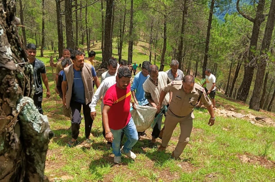 Police. elderly. woman. deep. ditch. hospital.