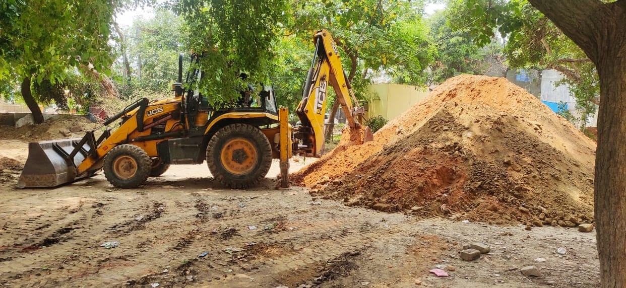 Construction of parking started in old tehsil complex