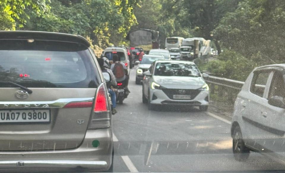 There was a four hour jam on the Doon Highway in Shivalik Hills