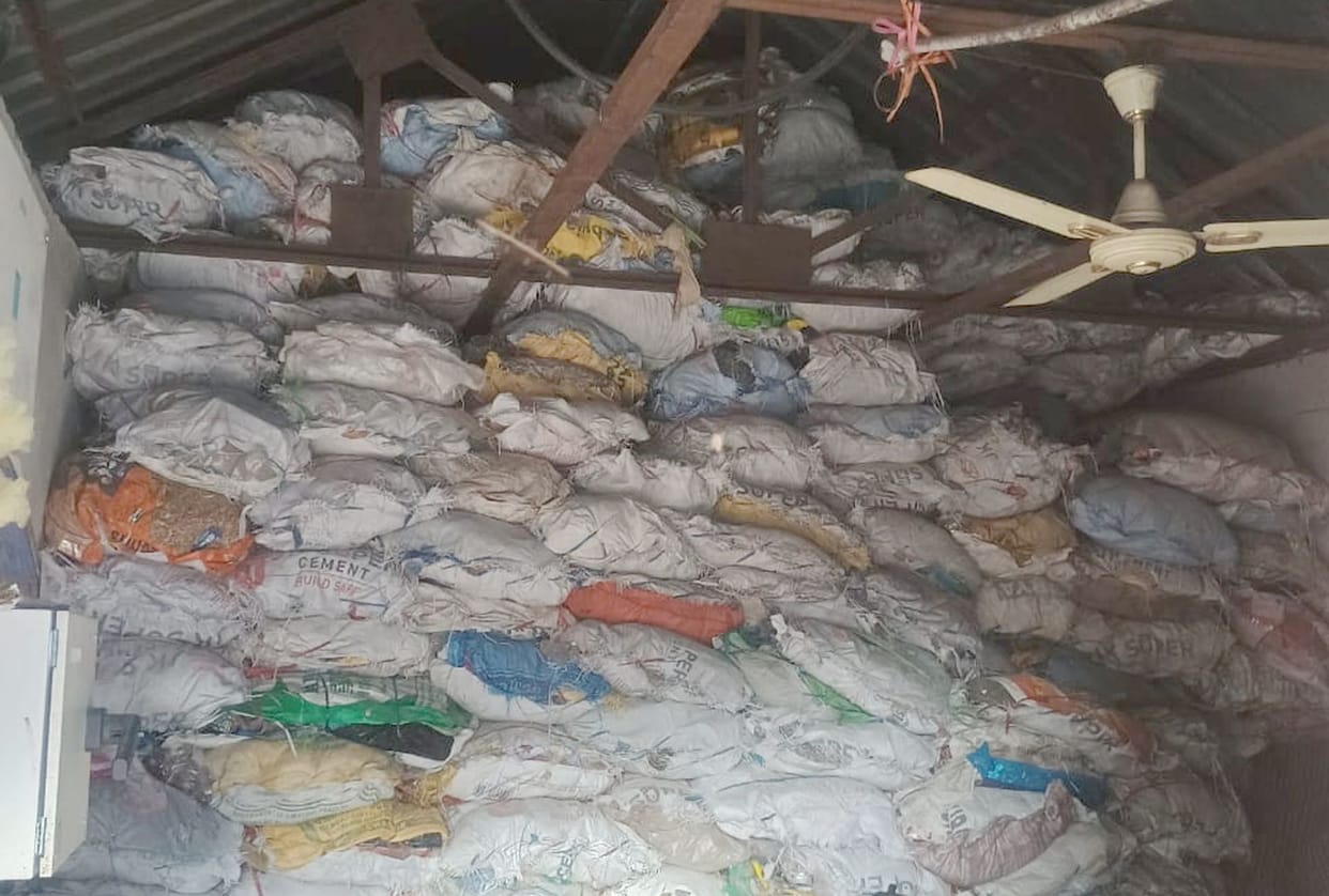 Dry garbage packets not removed, mountains started forming in the dumping site