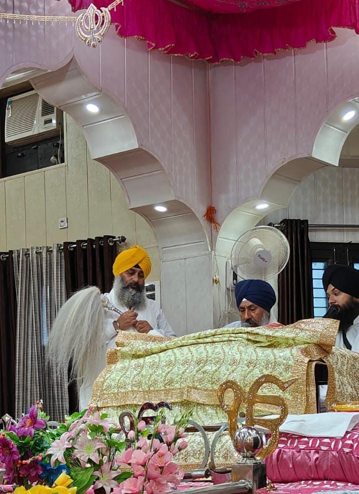 Religious diwan decorated on the Prakash Parv of Sri Guru Harkrishna Sahib